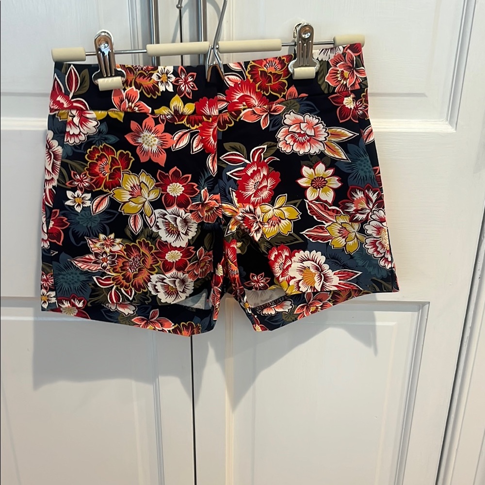 LOFT High Waist Red and Yellow Shorts